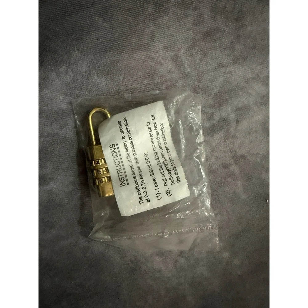 Brass 3-Dial Resettable Combination Padlock, Gold Metallic Finish, Small